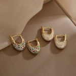 Load image into Gallery viewer, Chunky Glittering Diamond Hoop Earrings