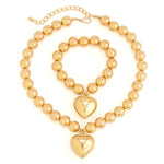 Load image into Gallery viewer, Chunky Heart Pendant Necklace and Bracelet Set