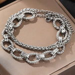 Load image into Gallery viewer, Chunky Paperclip & Weave Chain Bracelet Set