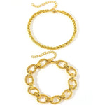 Load image into Gallery viewer, Chunky Paperclip & Weave Chain Bracelet Set