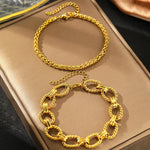 Load image into Gallery viewer, Chunky Paperclip & Weave Chain Bracelet Set