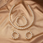 Load image into Gallery viewer, Classy Beaded Pearl Necklace, Bracelet, and Earring Set