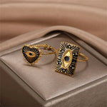 Load image into Gallery viewer, Classy Evil Eye Heart & Rectangle Rings
