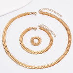 Load image into Gallery viewer, Classy Fishbone Necklace, Bracelet, and Ring Set