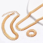 Load image into Gallery viewer, Classy Fishbone Necklace, Bracelet, and Ring Set