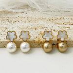 Load image into Gallery viewer, Classy Floral Pearl Ball Earrings
