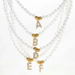 Load image into Gallery viewer, Classy Pearl Dainty Initial Letter Necklace