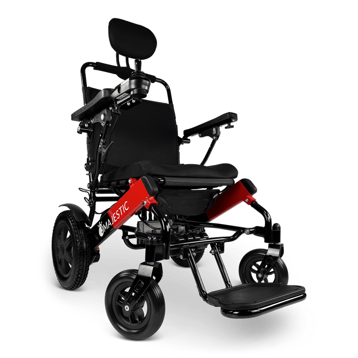 COMFYGO Power Wheelchair Black & Red ComfyGo Majestic IQ-9000 Long Range Folding Electric Wheelchair With Optional Auto-Recline-CGMI9LREWWOAR