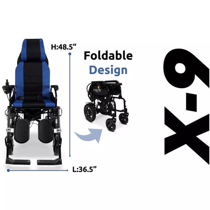 COMFYGO Power Wheelchair ComfyGo X-9 Remote Controlled Electric Wheelchair With Automatic Recline - CGX9RCEWAR