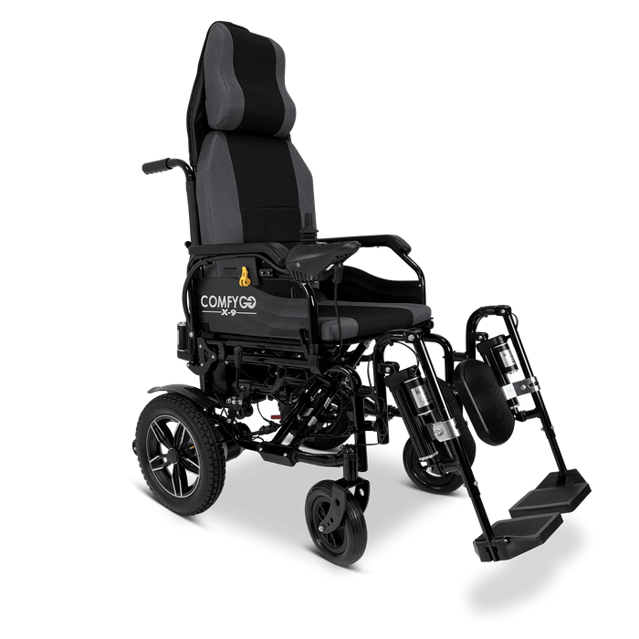 COMFYGO Power Wheelchair Gray ComfyGo X-9 Remote Controlled Electric Wheelchair With Automatic Recline - CGX9RCEWAR