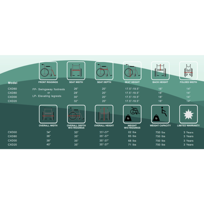 COSTCARE Costcare - K7 BARIATRIC WHEELCHAIR - CXD60FP
