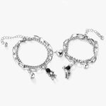 Load image into Gallery viewer, Couples Astronaut Magnetic Heart Bracelet Set