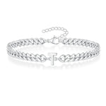 Load image into Gallery viewer, Couples Letter Initial Cuban Bracelet
