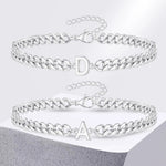 Load image into Gallery viewer, Couples Letter Initial Cuban Bracelet