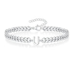 Load image into Gallery viewer, Couples Letter Initial Cuban Bracelet