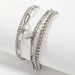 Load image into Gallery viewer, Couples Magnetic Heart Cuban & Paperclip Chain Bracelet Set