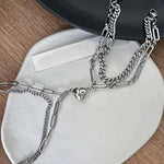 Load image into Gallery viewer, Couples Magnetic Heart Cuban & Paperclip Chain Bracelet Set