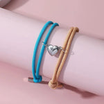 Load image into Gallery viewer, Couples Magnetic Heart Rope Bracelet Set
