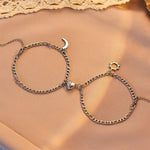 Load image into Gallery viewer, Couples Magnetic Heart Sun & Moon Bracelet Set