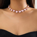 Load image into Gallery viewer, Crystal Heart Choker Necklace