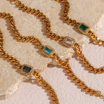 Load image into Gallery viewer, Cuban Chain Square Cut Diamond Choker and Bracelet
