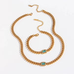Load image into Gallery viewer, Cuban Chain Square Cut Diamond Choker and Bracelet