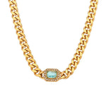 Load image into Gallery viewer, Cuban Chain Square Cut Diamond Choker and Bracelet