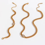 Load image into Gallery viewer, Cuban Chain Square Cut Diamond Choker and Bracelet