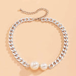 Load image into Gallery viewer, Cuban Link Chain Pearl Ends Necklace