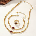 Load image into Gallery viewer, Cuban Square Diamond Necklace, Bracelet, and Ring Set
