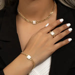 Load image into Gallery viewer, Cuban Square Diamond Necklace, Bracelet, and Ring Set