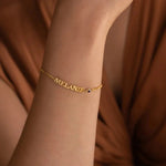 Load image into Gallery viewer, Customized Name with Birthstone Chain Bracelet