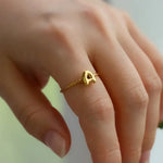 Load image into Gallery viewer, Dainty Adjustable Bubble Letter Initial Ring