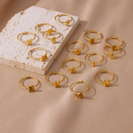 Load image into Gallery viewer, Dainty Adjustable Bubble Letter Initial Ring