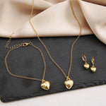 Load image into Gallery viewer, Dainty Balloon Heart Necklace, Bracelet, and Earring Set