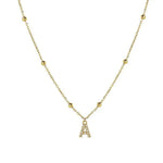 Load image into Gallery viewer, Dainty Beaded Chain Initial Necklace