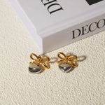 Load image into Gallery viewer, Dainty Bow Heart Earrings