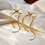 Load image into Gallery viewer, Dainty Bow Tassel Earrings