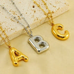 Load image into Gallery viewer, Bubble Letter Initial Necklace