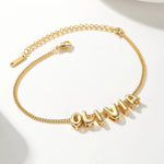 Load image into Gallery viewer, Dainty Bubble Letter Name Bracelet