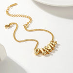 Load image into Gallery viewer, Dainty Bubble Letter Name Bracelet