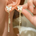 Load image into Gallery viewer, Dainty Butterfly Dangle Earrings