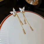 Load image into Gallery viewer, Dainty Butterfly Dangle Earrings