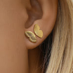 Load image into Gallery viewer, Dainty Butterfly Wings Stud Earrings
