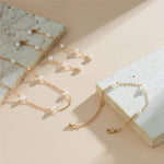 Load image into Gallery viewer, Dainty Chain Pearl Bracelet, Necklace, and Earring Set