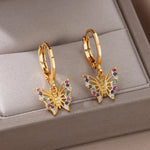 Load image into Gallery viewer, Dainty Colorful Diamonds Butterfly Earrings