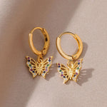Load image into Gallery viewer, Dainty Colorful Diamonds Butterfly Earrings