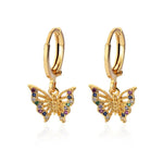 Load image into Gallery viewer, Dainty Colorful Diamonds Butterfly Earrings