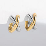 Load image into Gallery viewer, Dainty Criss Cross Contrast Earrings
