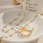 Load image into Gallery viewer, Dainty Daisy Floral Bracelet Necklace and Earrings Set